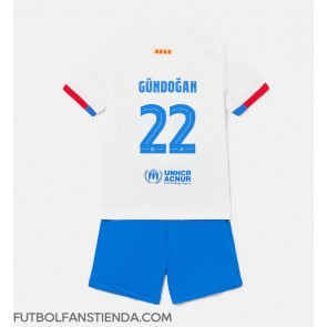 Barcelona Ilkay Gundogan #22 Segunda Equipación Niños 2023-24 Manga Corta (+ Pantalones cortos)